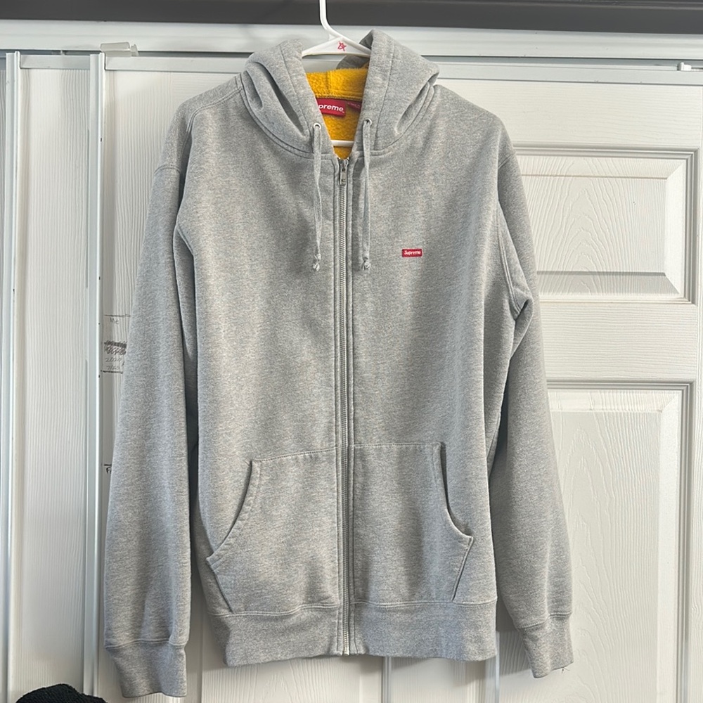 Gray with yelloww insides supreme zip up